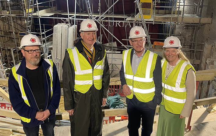 Cambridge MP Daniel Zeichner visits the theatre mid-redevelopment
