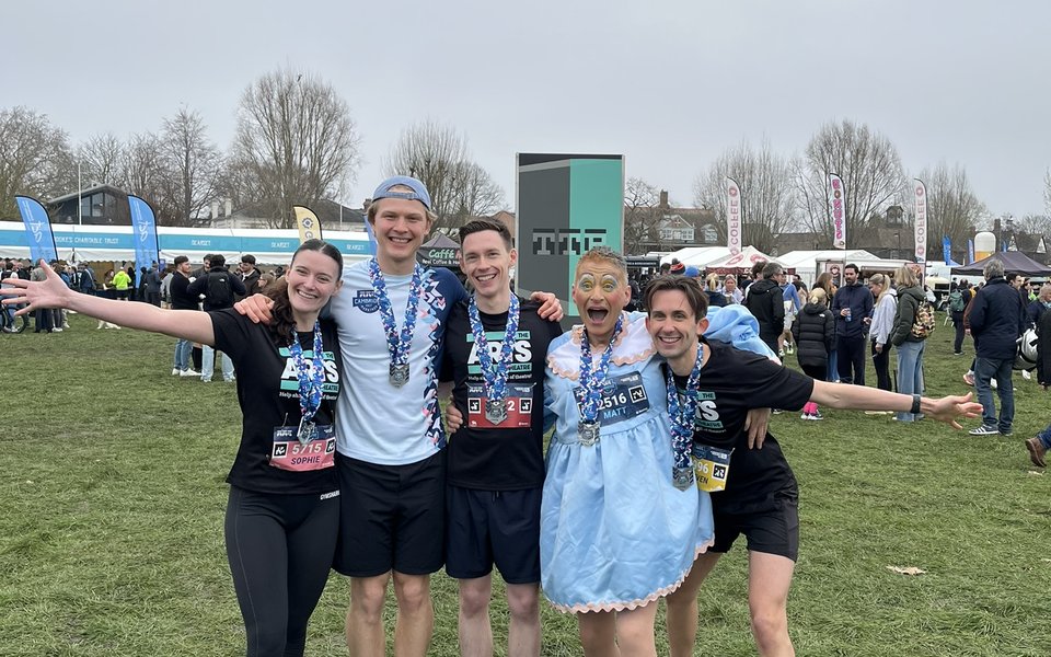 Matt, Oliver, Sophie, Steven and Luke completed the Cambridge Half Marathon to raise money for the theatre's 'Pay it Forward' appeal.