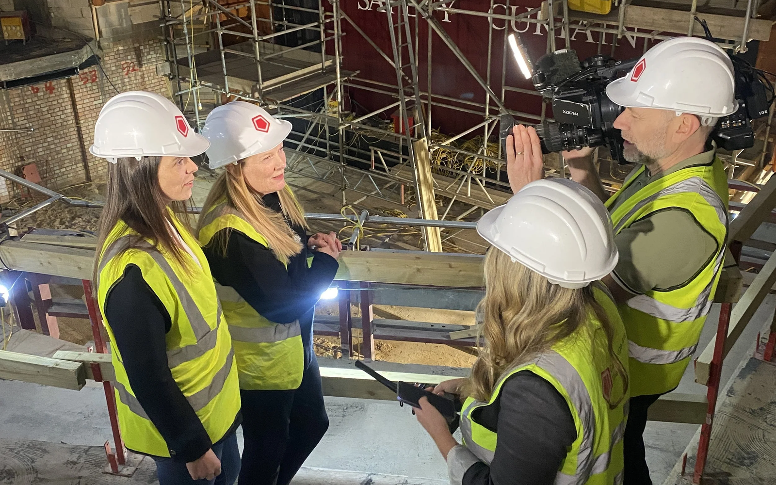 ITV Anglia News team in the building to film