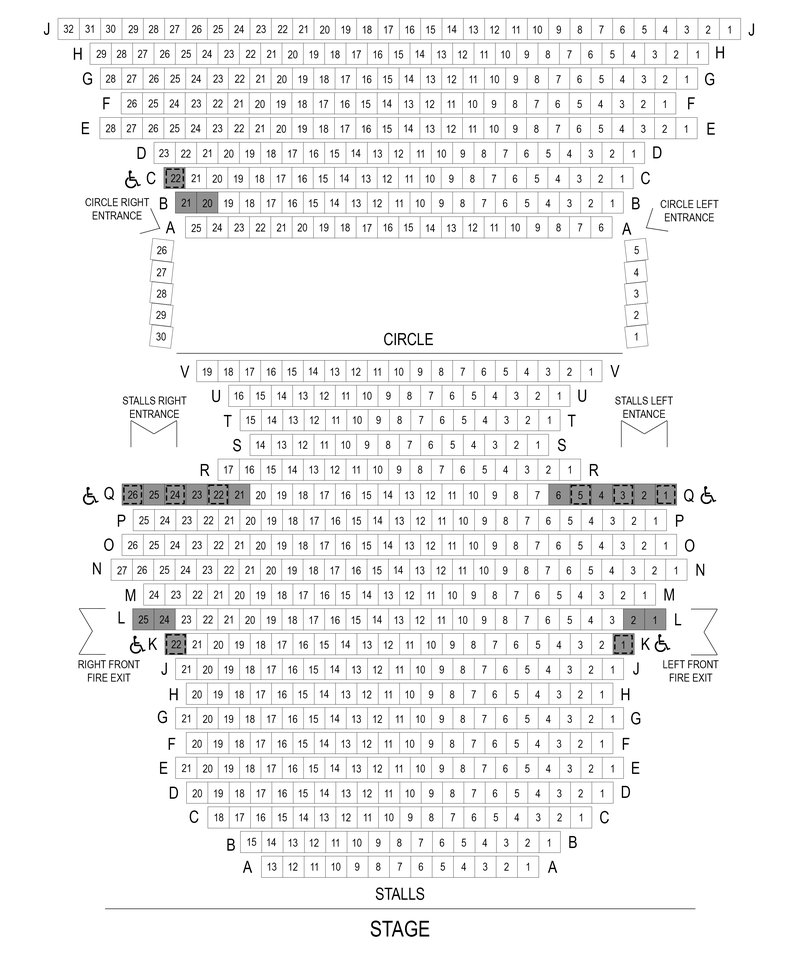 An auditorium seat map