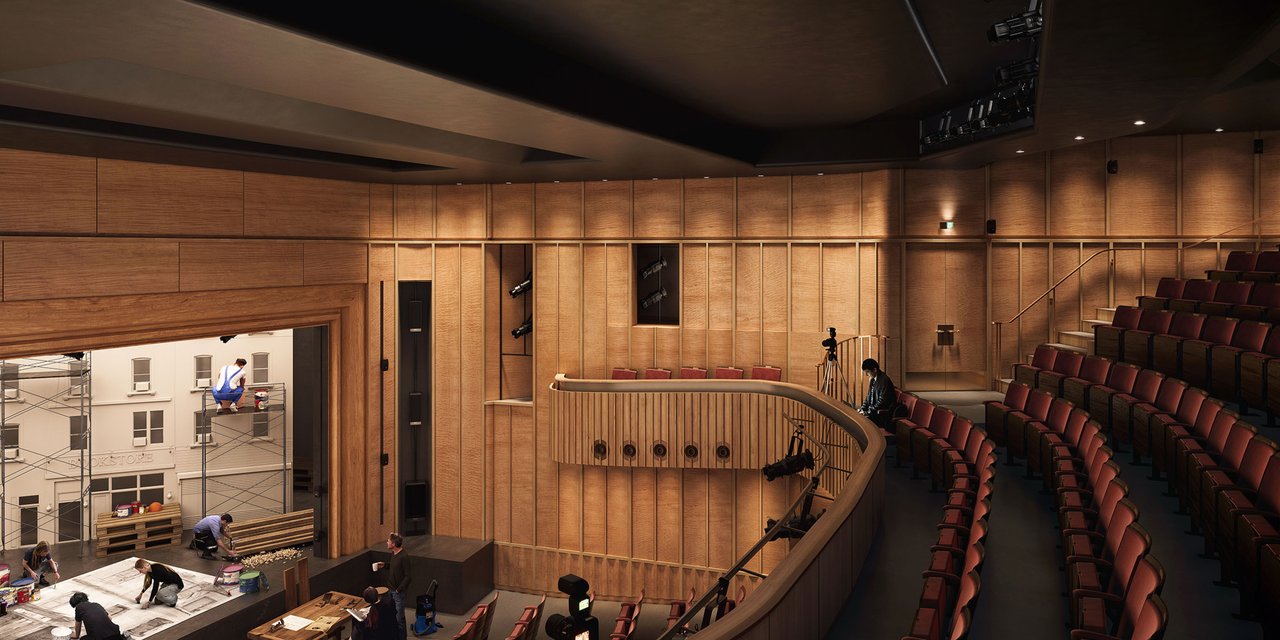Architectural render of the refurbished Arts Theatre auditorium.